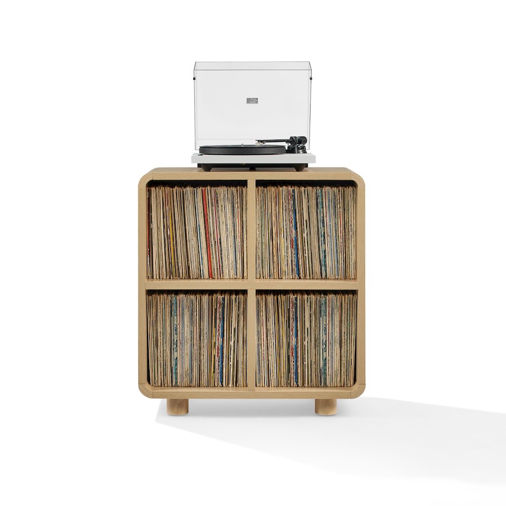 Zoe 4 Cube Record Player Stand With Vinyl Storage Ash. Picture 1