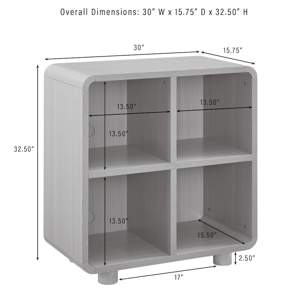 Zoe 4 Cube Record Player Stand With Vinyl Storage Ash. Picture 8