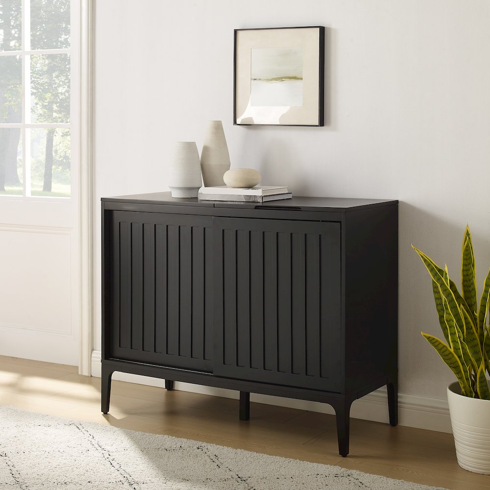 Asher Large Record Player Cabinet With Vinyl Storage. Picture 3