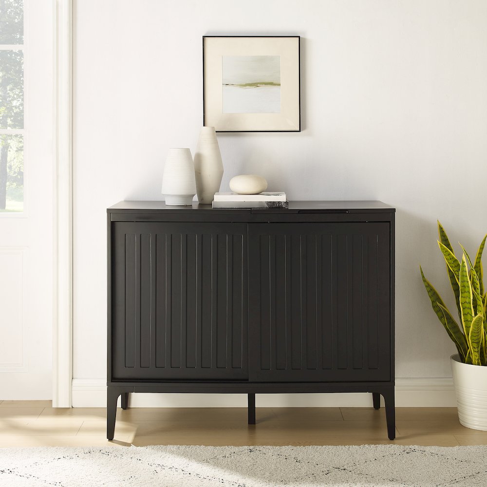 Asher Large Record Player Cabinet With Vinyl Storage. Picture 4