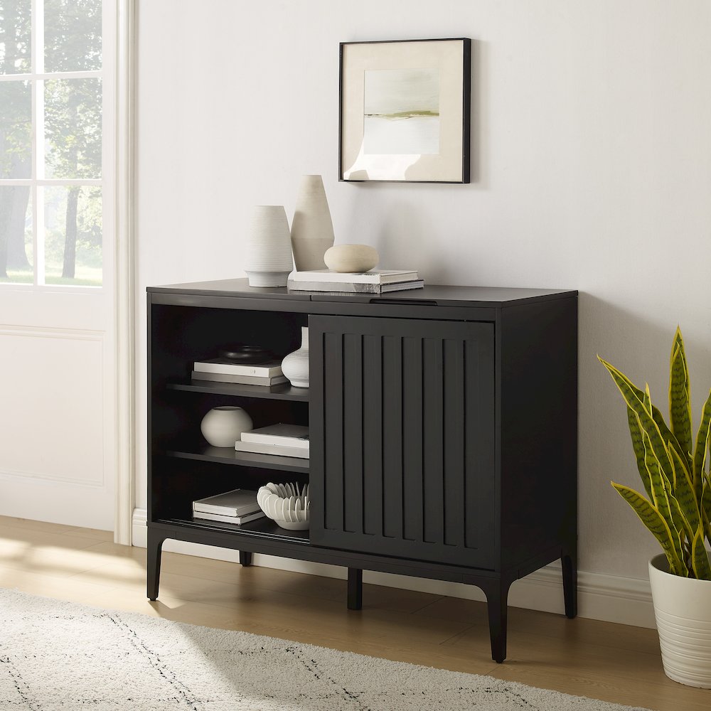 Asher Large Record Player Cabinet With Vinyl Storage. Picture 5