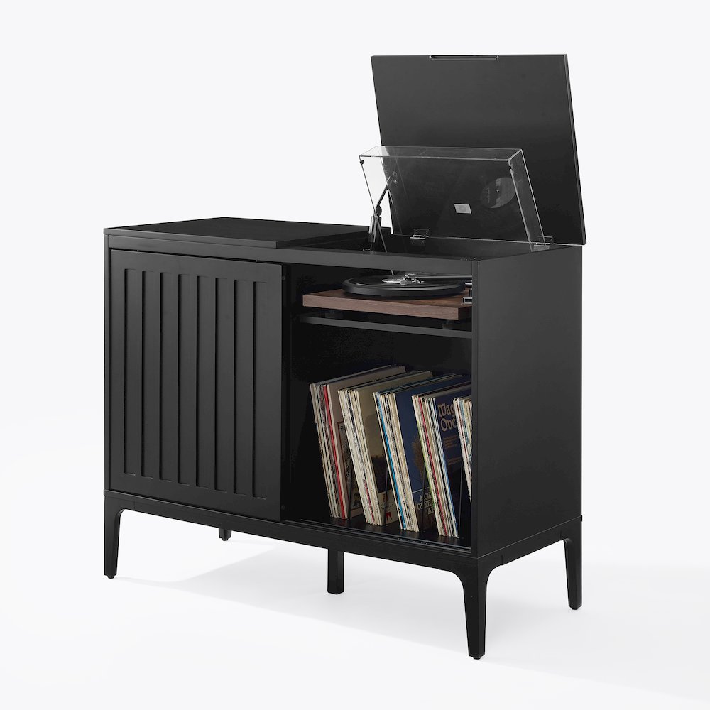 Asher Large Record Player Cabinet With Vinyl Storage. Picture 12