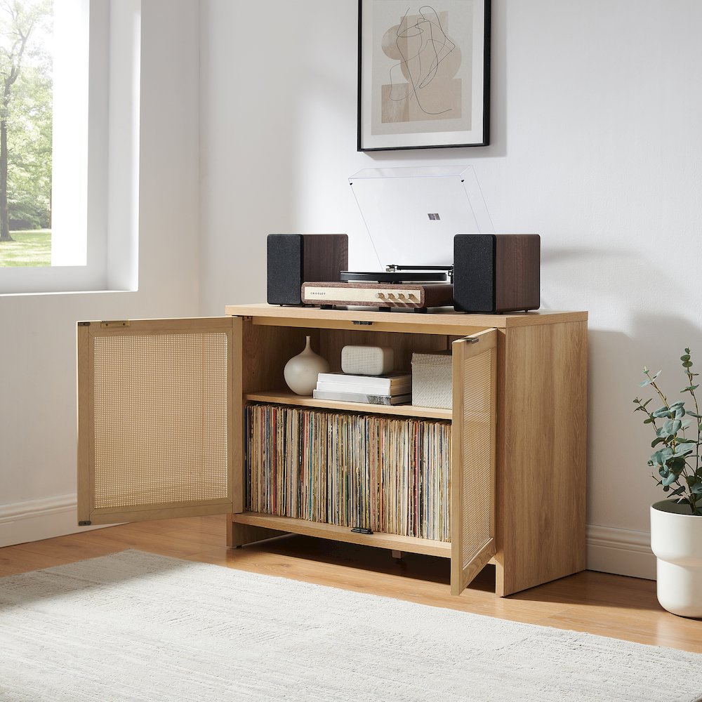 Kenji Record Player Cabinet with Vinyl Storage, Media Stand. Picture 5