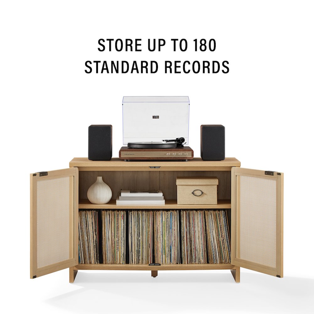 Kenji Record Player Cabinet with Vinyl Storage, Media Stand. Picture 6