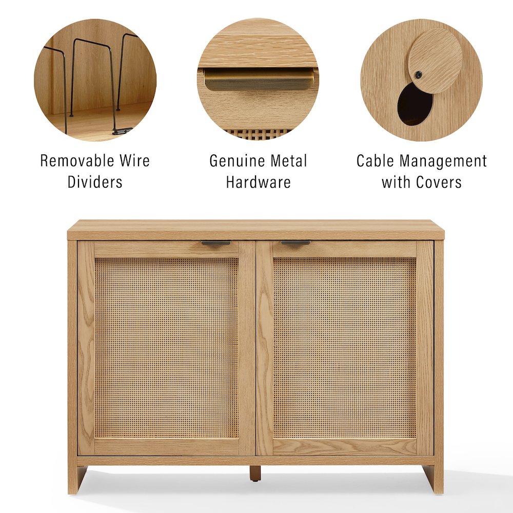 Kenji Record Player Cabinet with Vinyl Storage, Media Stand. Picture 7