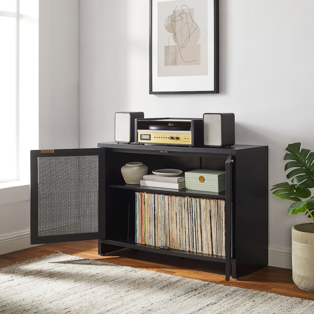 Kenji Record Player Cabinet With Vinyl Storage. Picture 9