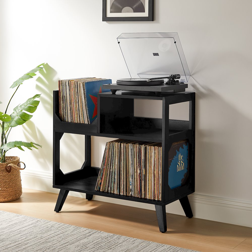 Asheville Medium Record Player Stand With Vinyl Storage. Picture 6