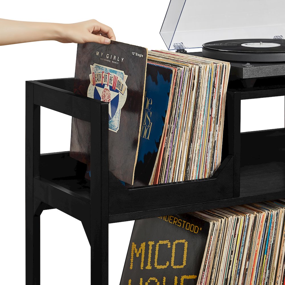 Asheville Medium Record Player Stand With Vinyl Storage. Picture 11