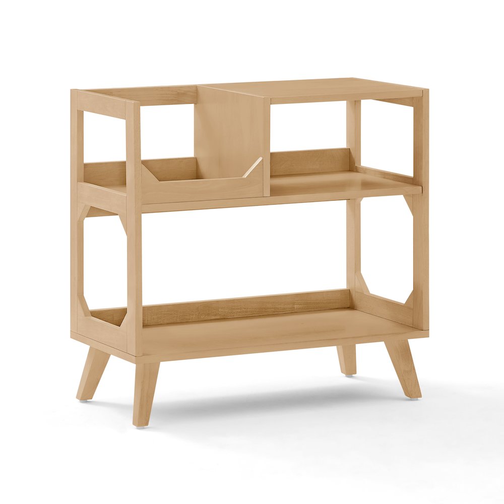 Asheville Medium Record Player Stand With Vinyl Storage Natural. Picture 2