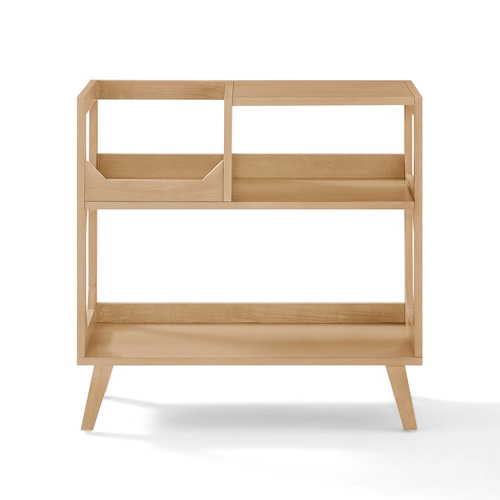 Asheville Medium Record Player Stand With Vinyl Storage Natural. Picture 3