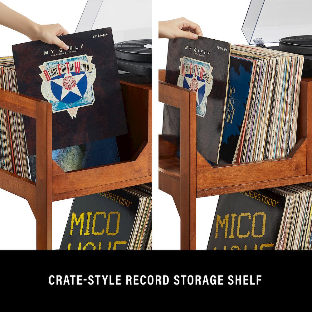 Asheville Medium Record Player Stand With Vinyl Storage. Picture 7