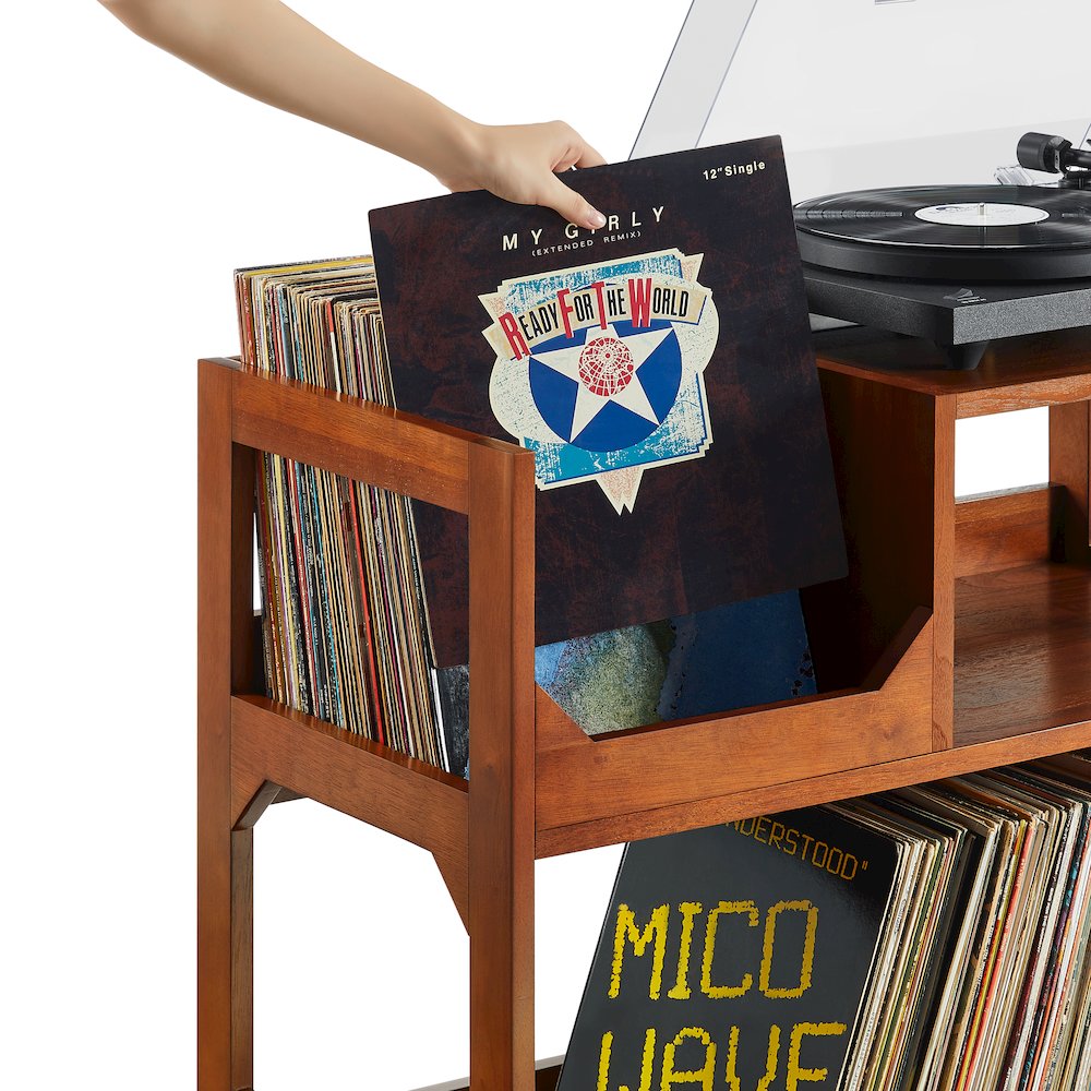 Asheville Medium Record Player Stand With Vinyl Storage. Picture 13