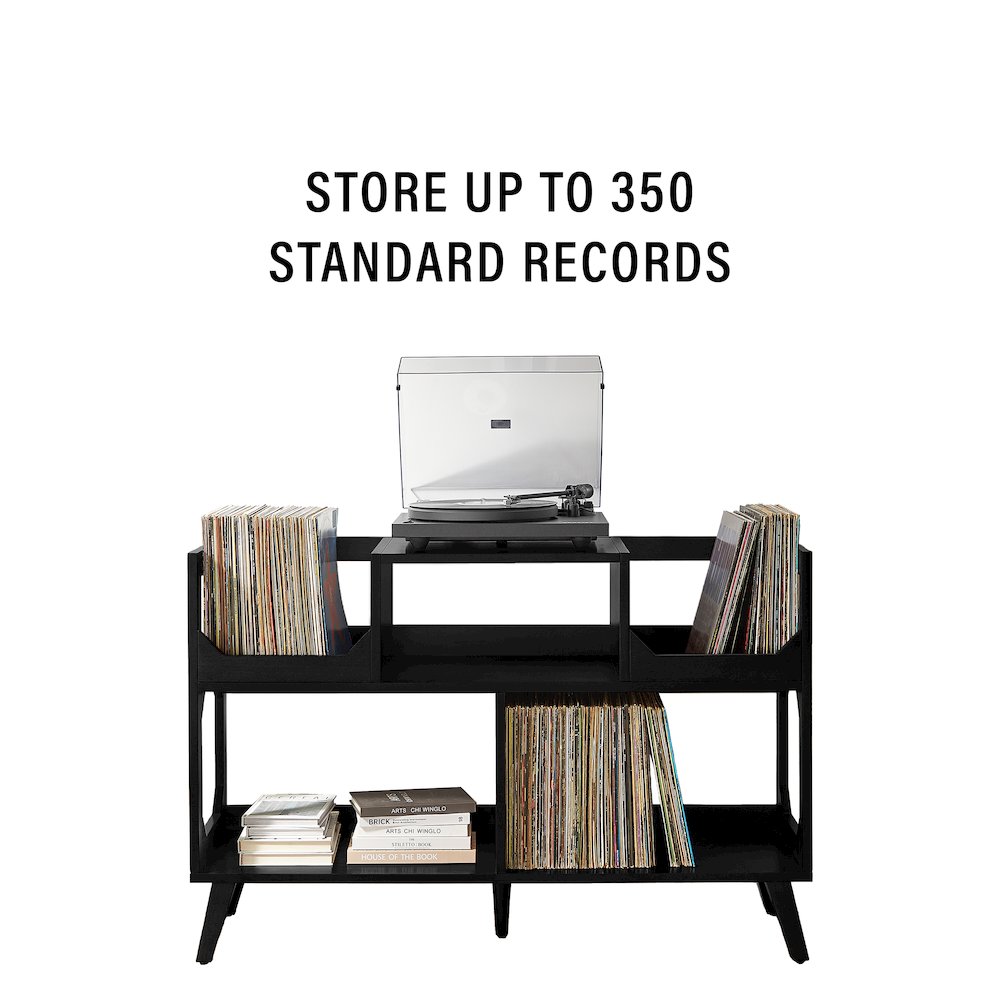 Asheville Large Record Player Stand With Vinyl Storage. Picture 8