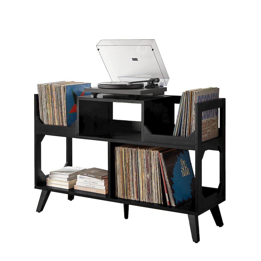Asheville Large Record Player Stand With Vinyl Storage. Picture 5