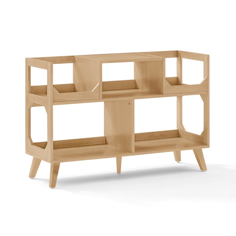 Asheville Large Record Player Stand With Vinyl Storage Natural. Picture 2