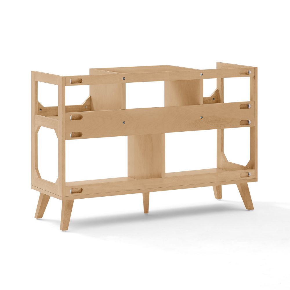 Asheville Large Record Player Stand With Vinyl Storage Natural. Picture 4