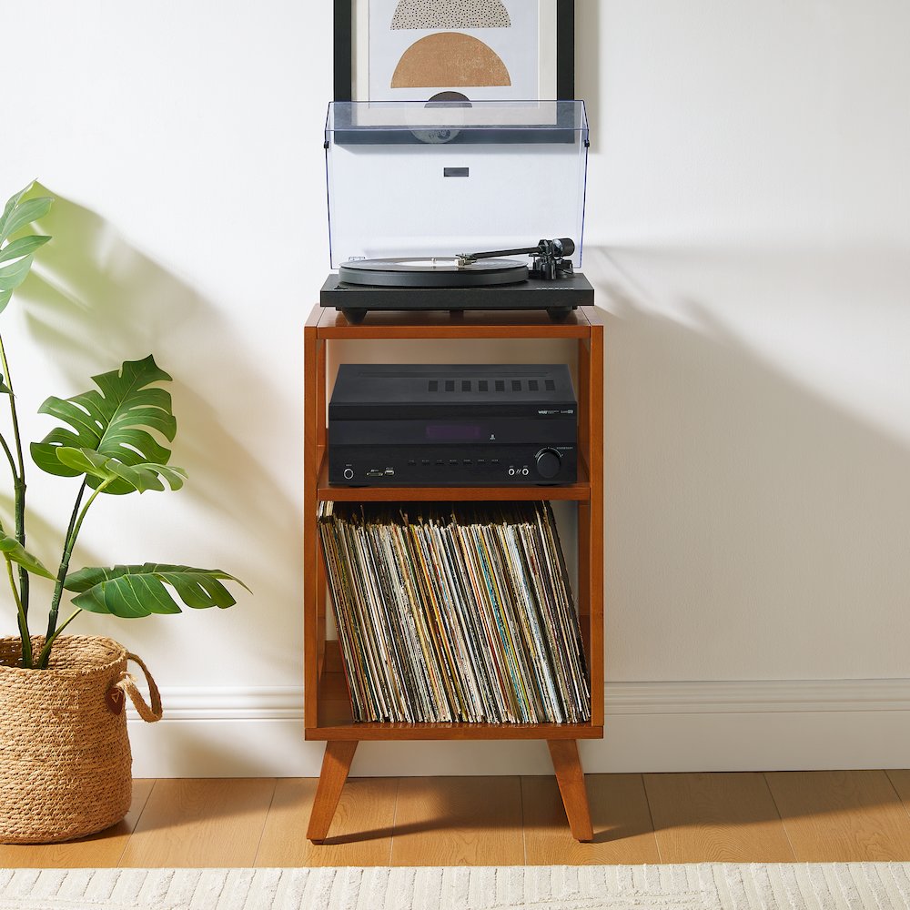 Asheville Small Record Player Stand With Vinyl Storage. Picture 6
