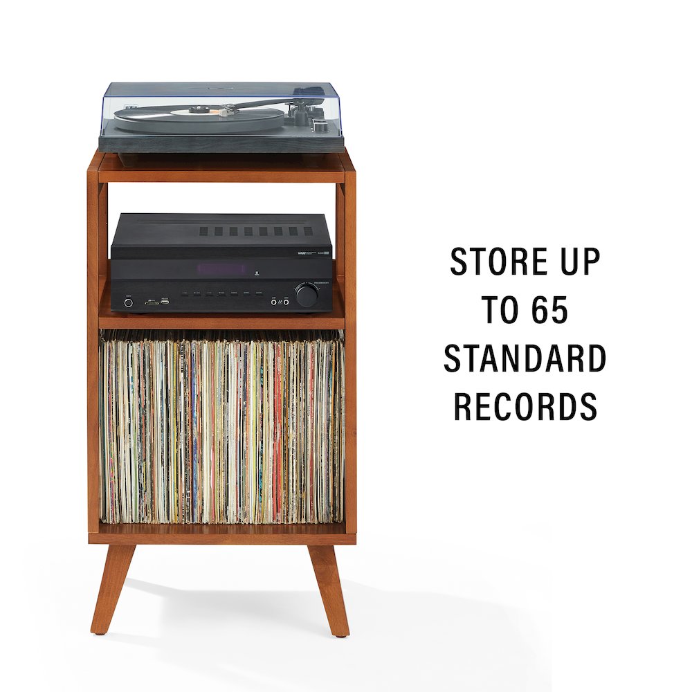 Asheville Small Record Player Stand With Vinyl Storage. Picture 7