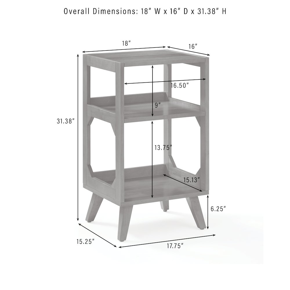 Asheville Small Record Player Stand With Vinyl Storage. Picture 10