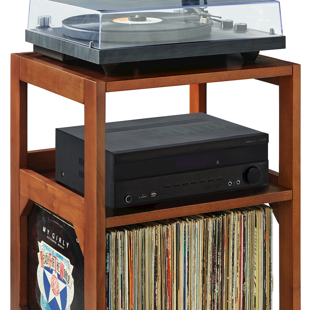 Asheville Small Record Player Stand With Vinyl Storage. Picture 13