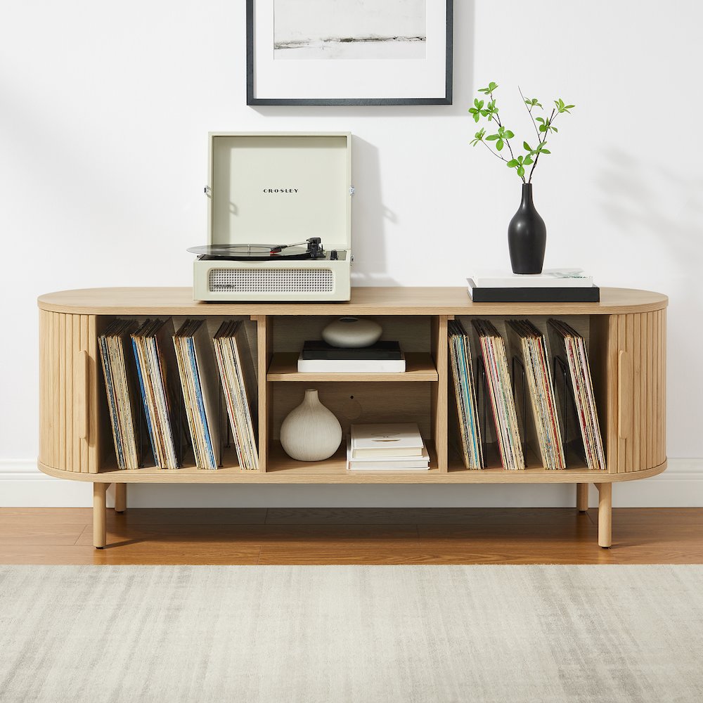 Ambrose Record Player Cabinet With Vinyl Storage. Picture 13