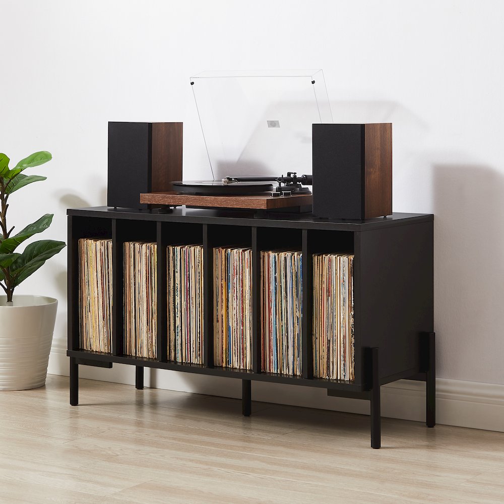 Greenwich Medium Record Player Stand With Vinyl Storage. Picture 5