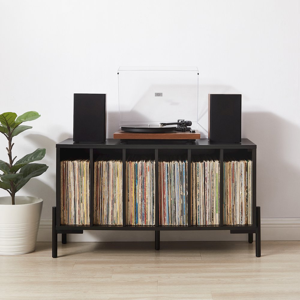 Greenwich Medium Record Player Stand With Vinyl Storage. Picture 6