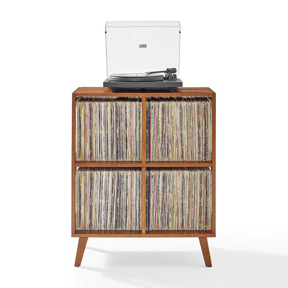 Asheville 4 Cube Record Player Stand Wth Vinyl Storage Walnut