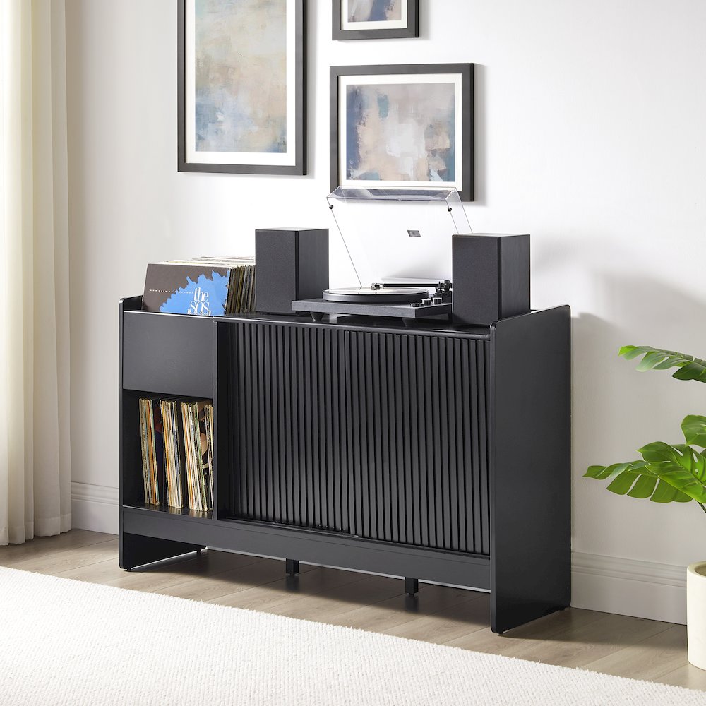 Arden Record Player Cabinet With Vinyl Storage. Picture 5