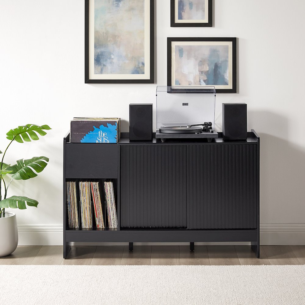 Arden Record Player Cabinet With Vinyl Storage. Picture 7