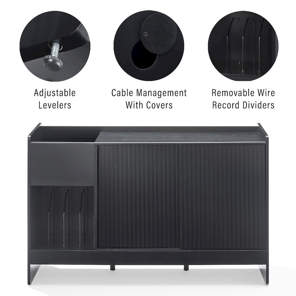 Arden Record Player Cabinet With Vinyl Storage. Picture 10