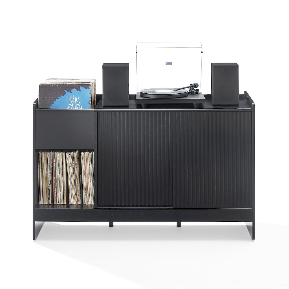 Arden Record Player Cabinet With Vinyl Storage. Picture 1