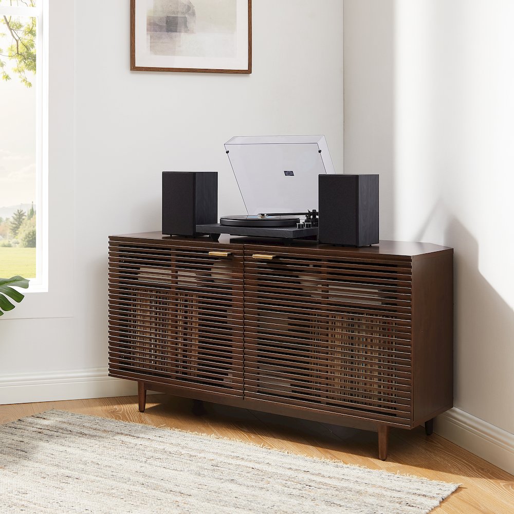 Cameron Corner Record Player Cabinet With Vinyl Storage. Picture 2