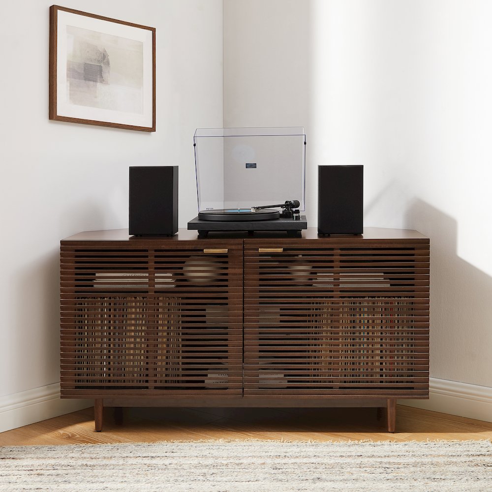 Cameron Corner Record Player Cabinet With Vinyl Storage. Picture 6