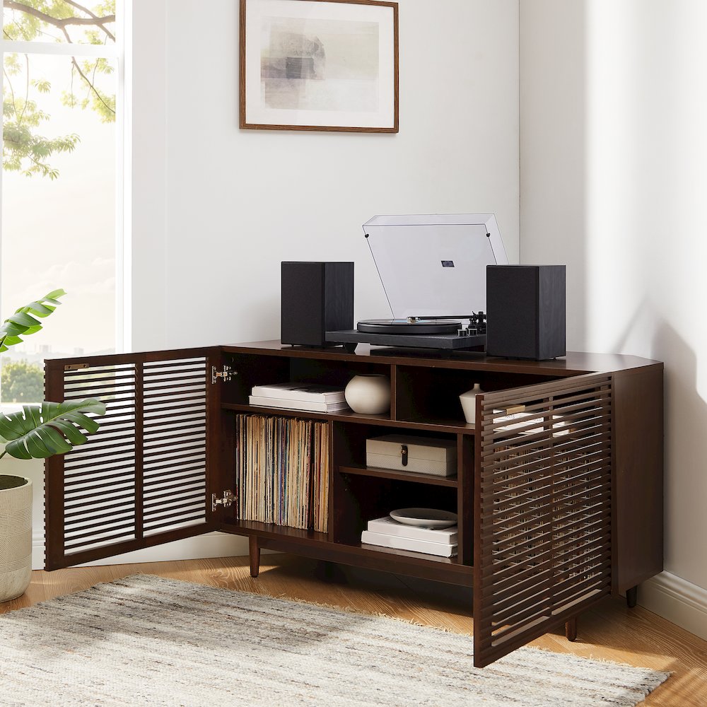 Cameron Corner Record Player Cabinet With Vinyl Storage. Picture 7