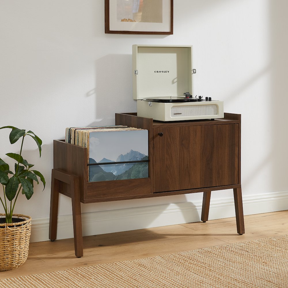 Luna Record Player Cabinet With Vinyl Storage. Picture 2