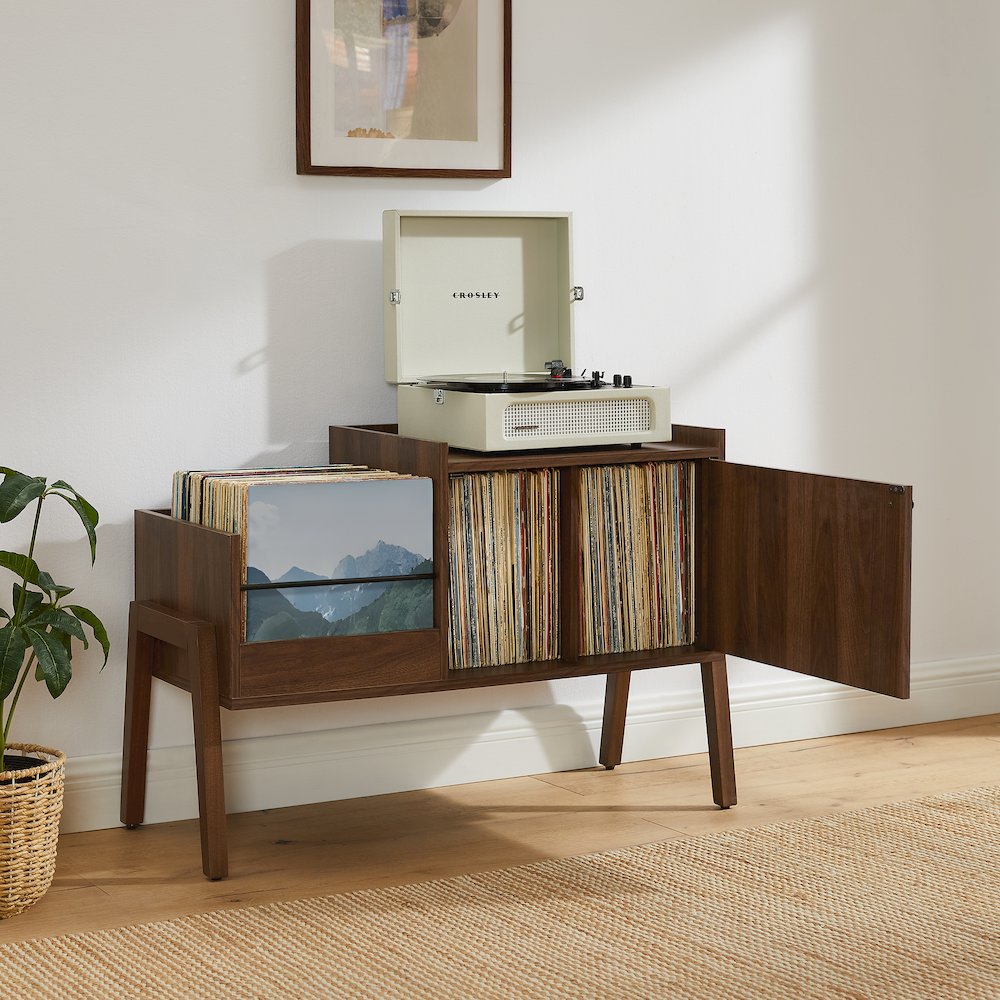 Luna Record Player Cabinet With Vinyl Storage. Picture 8