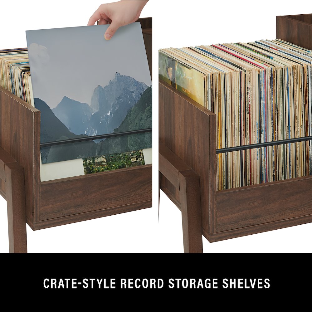 Luna Record Player Cabinet With Vinyl Storage. Picture 10