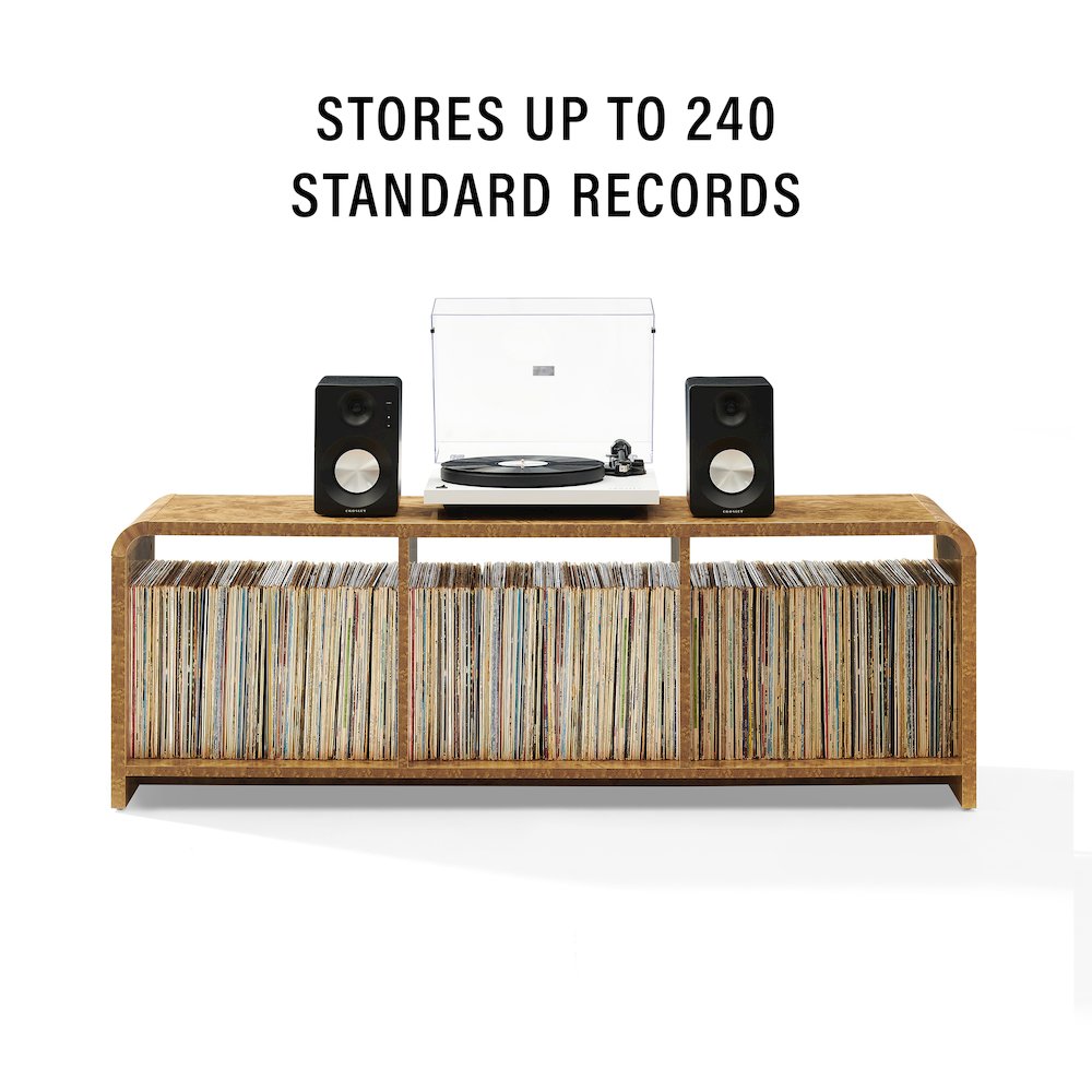 Ingrid Large Record Player Stand With Vinyl Storage Maple. Picture 7