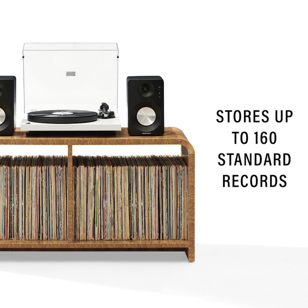 Ingrid Medium Record Player Stand With Vinyl Storage Maple. Picture 7
