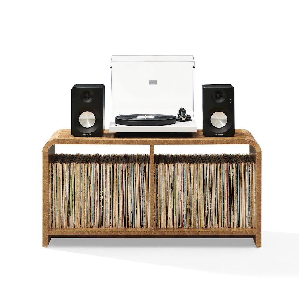Ingrid Medium Record Player Stand With Vinyl Storage Maple. Picture 8