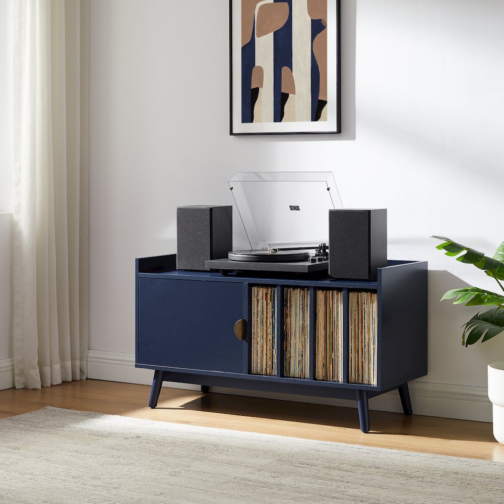 Skylar Mid-Century Record Player Cabinet with Vinyl Storage, Turntable Stand. Picture 2