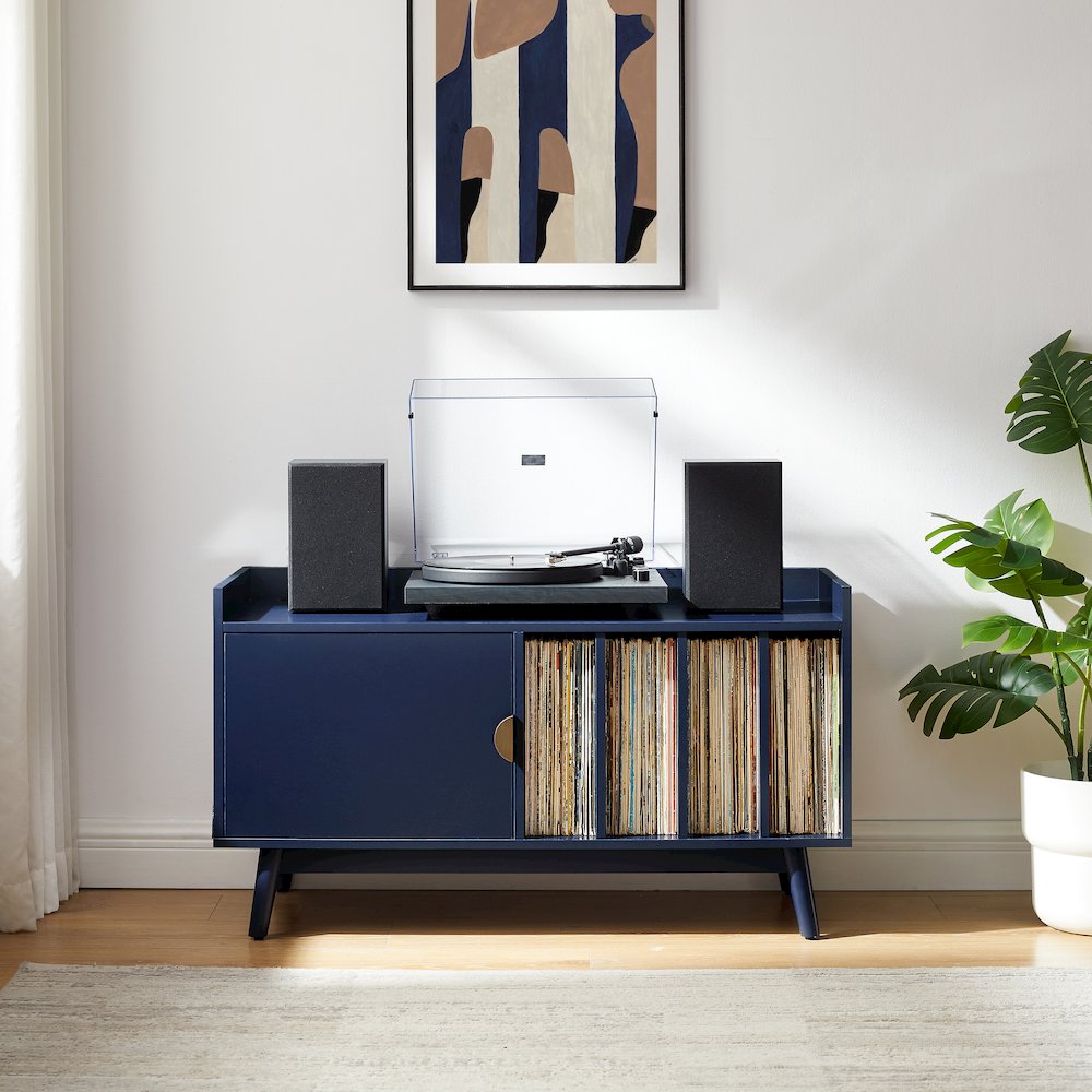 Skylar Mid-Century Record Player Cabinet with Vinyl Storage, Turntable Stand. Picture 6