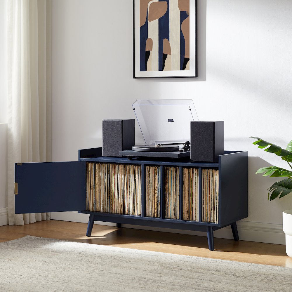 Skylar Mid-Century Record Player Cabinet with Vinyl Storage, Turntable Stand. Picture 7