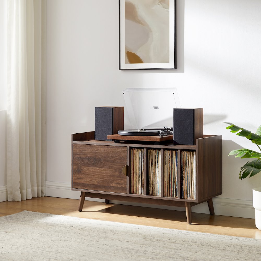 Skylar Mid-Century Record Player Cabinet with Vinyl Storage, Turntable Stand. Picture 2