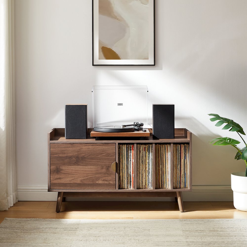 Skylar Mid-Century Record Player Cabinet with Vinyl Storage, Turntable Stand. Picture 6