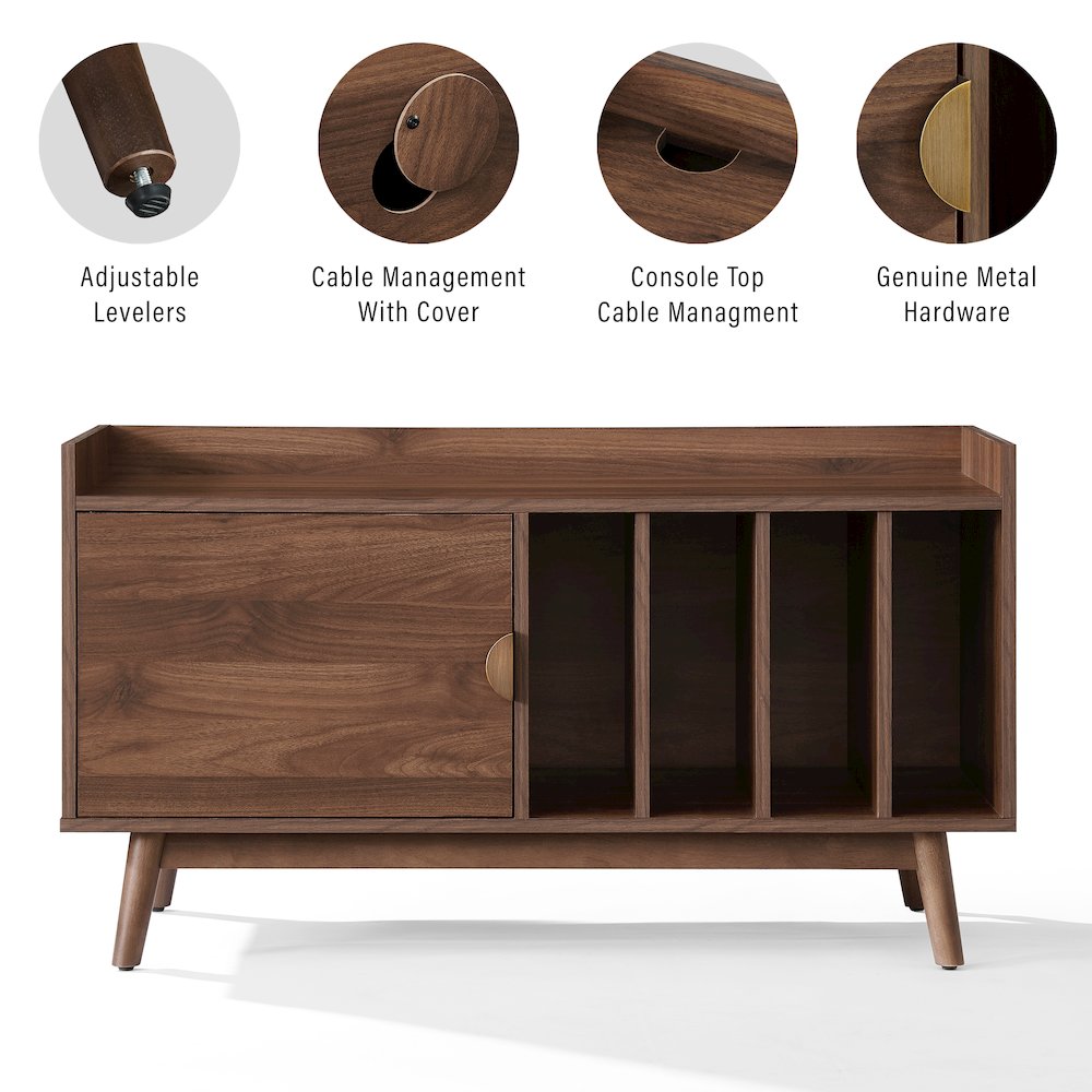 Skylar Mid-Century Record Player Cabinet with Vinyl Storage, Turntable Stand. Picture 10
