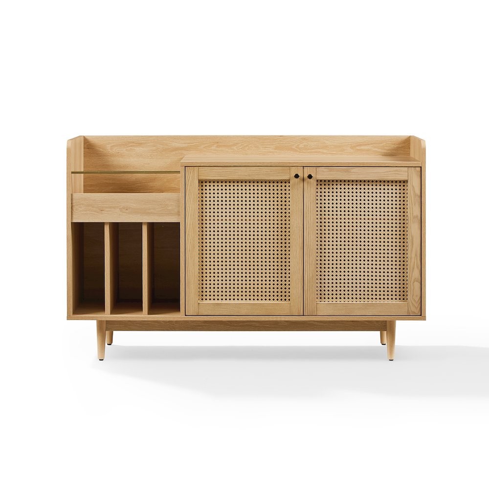 Maeve Record Player Cabinet, Vinyl Storage, Rattan Turntable Stand for Records. Picture 3