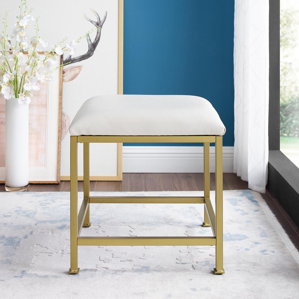 Aimee Vanity Stool Soft Gold. Picture 2