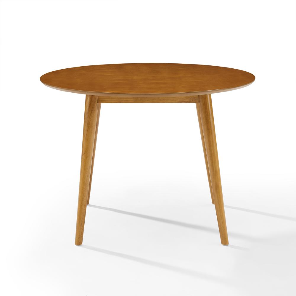 Stylish Round Dining Table in Acorn Finish for Compact Dining Spaces. Picture 2